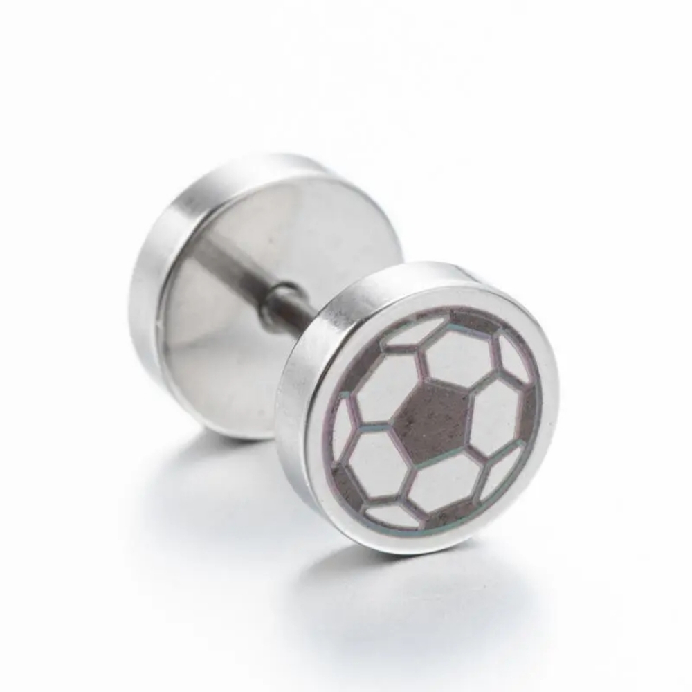 Soccer men's disk earring